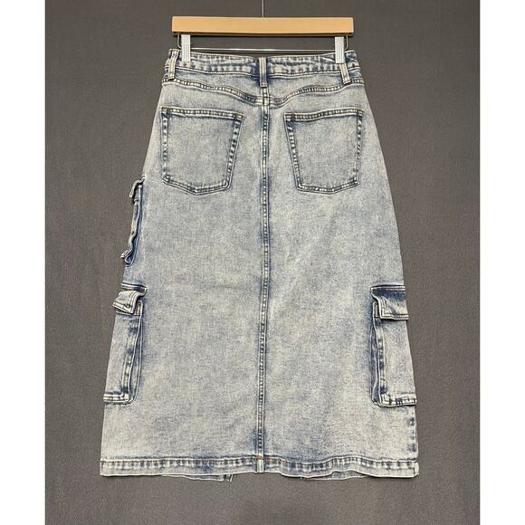 Wild Fable high-waisted denim skirt sz M cargo street style utility Y2K inspired - Picture 2 of 3